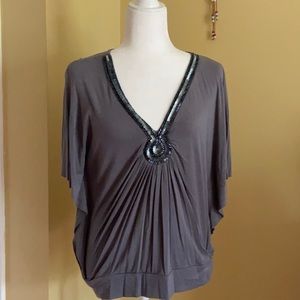 V neck beaded blouse